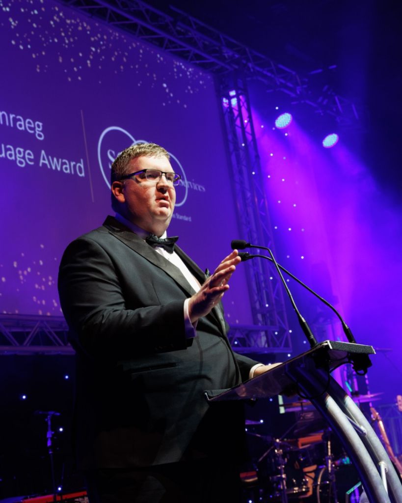 Nigel Lanham Northern Operations Manager presenting at BCUHB Awards